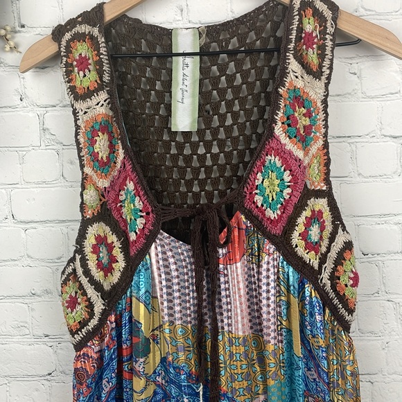 ARATTA Silent Journey Sleeveless Crochet Bodice Maxi Dress size small - Picture 6 of 10